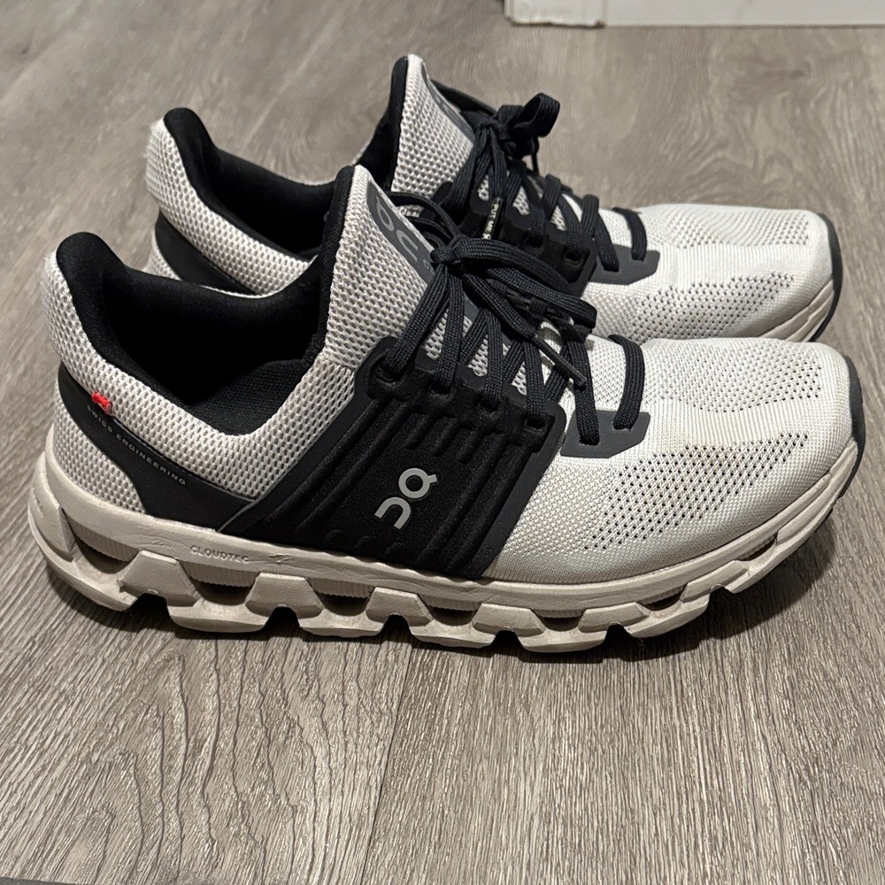 On Running Black and White Athletic Shoes